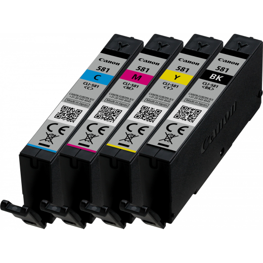 TIN Canon Tinte CLI-581 2103C004 4er Multipack (BKMCY) bis zu 250 Seiten gemäß ISO/IEC 24711