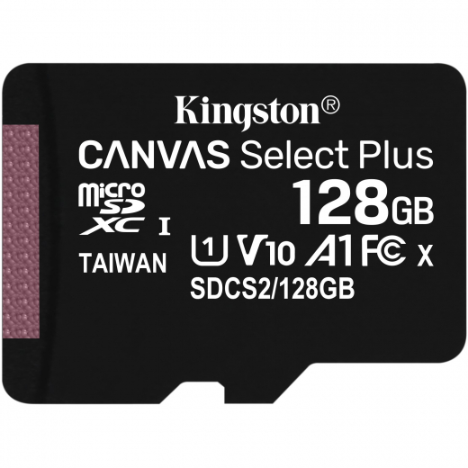 128GB Kingston Canvas Select Plus MicroSDXC 100MB/s +Adapter